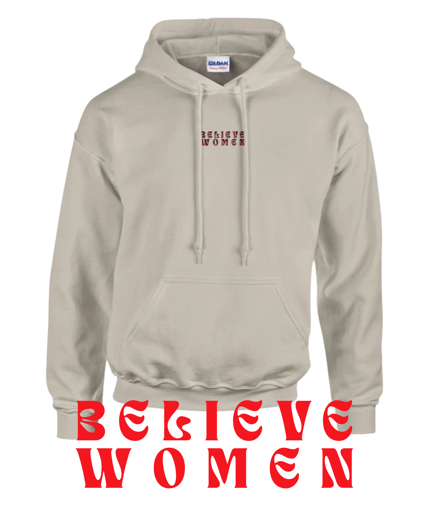 Hoodie mit Statement-Stickerei – 'Believe Women' | Unisex Statement-Hoodie